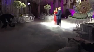 Очень красивая свадебная фотосессия с генератором тяжёлого дыма на основе сухого льда от дым.рус
