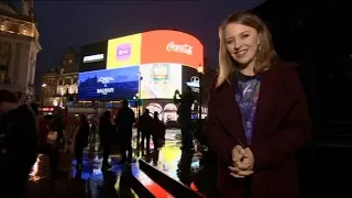 Piccadilly Circus lights switched back on after renovations