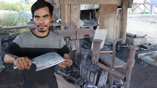 Blacksmithing - Forging A Cleaver From Leaf Spring