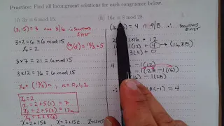 2.2 Linear Congruences in One Variable Practice 1b