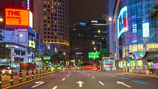 Seoul Vibes 🌃 Rainy Night Driving City 🚙 | Myeongdong and Downtown with Chill Lofi Jazz Hiphop POV