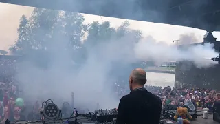 Sam Paganini on fire under the bridge