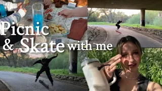 Come SKATE With Me, but first Picnic | Landing Kickflips + Cute Day Vlog & Adventure :)