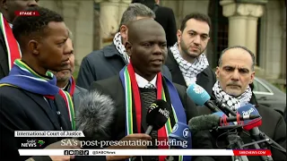 SA-Israel ICJ case | SA's post-presentation briefing from Minister of Justice Ronald Lamola