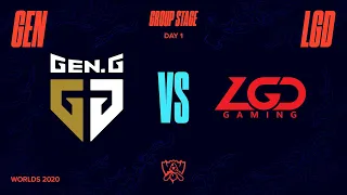 GEN vs LGD | Worlds Group Stage Day 1 | Gen.G vs LGD Gaming (2020)