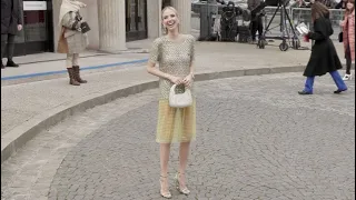 Mia Kang, Sabina Jakubowicz, Ginevra Mavilla and Leonie Hanne at the Miu Miu Fashion show