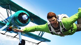 JETS SMASHING THE PARACHUTERS! (GTA 5 Funny Moments)