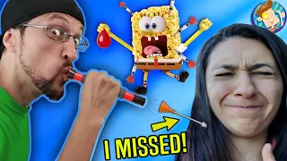 Blowdart a Balloon to Win Spongebob RICE KRISPY Treats! (FV Family EARN YO' SNACKS Vlog)