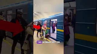 this woman got on the train with her baby!