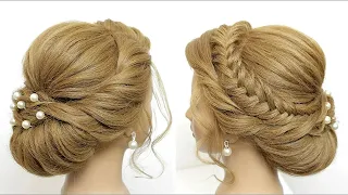 Romantic Wedding Updo Hairstyle For Long Hair