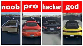 Noob Vs Pro vs Hacker Vs God //Extreme car driving🚘