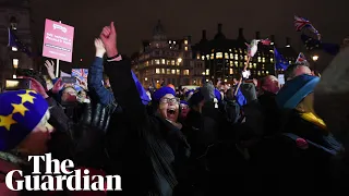 Parliament Square cheers as Theresa May suffers Brexit deal defeat