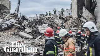 Drone footage shows destruction in Borodyanka, Ukraine