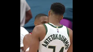 Giannis aggressively grabs Westbrook after the game! 😳