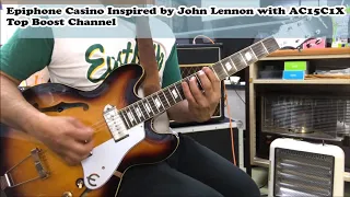 Epiphone Casino Inspired by John Lennon sound check with VOX AC15C1X (2)