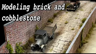 Cobblestone roads made from styrofoam