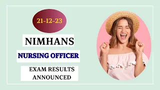 NIMHANS Nursing Officer Exam Result Published #shyjuC