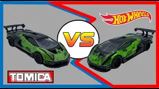 Tomica VS Hot Wheels! Lamborghini Essenza SCV12 Diecast Duel!