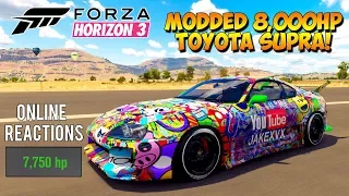 Forza Horizon 3 Online - FUNNY REACTIONS TO 8,000HP Toyota Supra - Mods