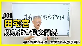 功夫紫微 Ep.09 田宅宮與其他宮位之關係｜紫微雲創辦人&董事長-鍾世森老師-國立中興大學 #紫微雲鍾世森老師