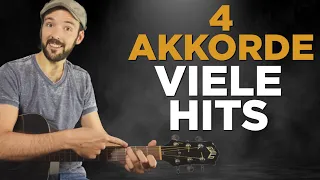 4 Akkorde mit denen du viele Gitarren Lieder spielen kannst, auch für Anfänger