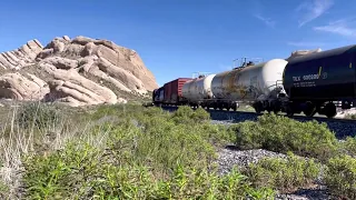 Amazing Manifest At The Rocks! Union Pacific Freight Train On A Spectacular Day In Cajon Pass 4KHDR