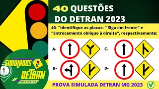 Questões da prova teorica detran 2023, prova do detran 2023, #mgsimuladosdetran2023 #detranmg2023