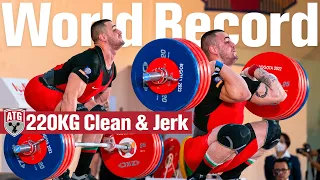 18 y/o Karlos Nasar 220kg Clean & Jerk World Record 2022 World Weightlifting Championships [4k]