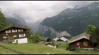 Lauterbrunnen to Wengen Switzerland Train 4K