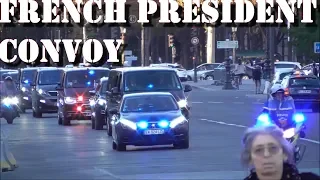 Emmanuel Macron son convoi dans Paris