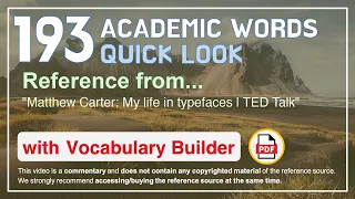 193 Academic Words Quick Look Ref from "Matthew Carter: My life in typefaces | TED Talk"