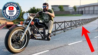 I Built The World's Longest Motorcycle! (over 100' long)