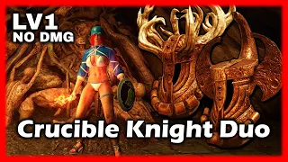 Sexy Bikini Girl vs Crucible Knight Duo [NG+7, Solo, No Damage]