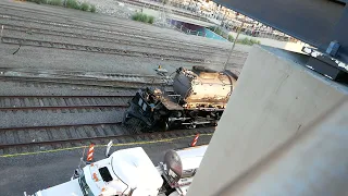 The world's largest steam engine, Big Boy No. 4014, arriving here in Denver, Colorado today.