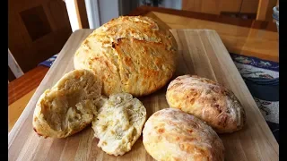 No-Knead Cheddar Cheese Bread & Rolls (updated)… super easy… no machines