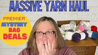 Massive Yarn Haul with ✨MYSTERY Bag Deals from Premier Yarn Yarn Yarns ✨ Parfait Chunky, Bernat