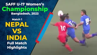 Match 1: Nepal vs India All Goals | Highlights | SAFF U17 Women's Championship 2023 | Sportzworkz