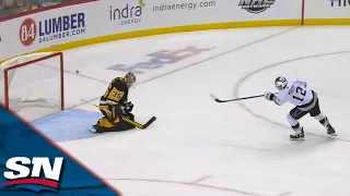 Trevor Moore Snipes Top-Shelf On A Breakaway To give Kings The Lead