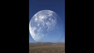 Moon rise at North Pole of Earth