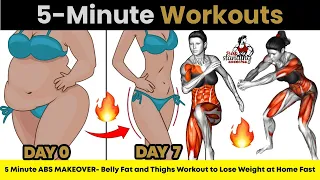 5 Min ABS MAKEOVER Belly Fat and Thighs Workout to Lose Weight at Home Fast Best Standing Exercises