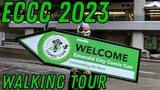 Walking tour of Emerald City Comic Con 2023 at it's busiest - Day 3 Sat - In new Summit building