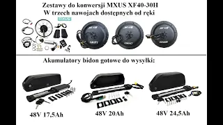 MXUS XF40-30H XF15 zestawy do konwersji dostępne od ręki akumulator bidon 48V 24,5Ah 17,5Ah 20Ah