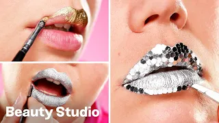 Lip Art Tutorial Compilation! Gold & Silver Lip Looks | Beauty Studio