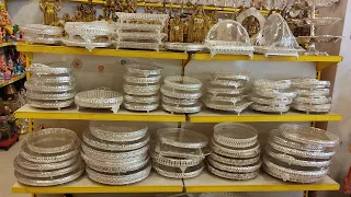 வெள்ளியை மிஞ்சும் Latest German Silver  Vilakku Collection's Pooja Items With Price | Return Gifts |