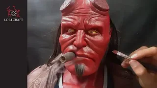 Hellboy Sculpture Timelapse - hand sculpted, lifesize bust