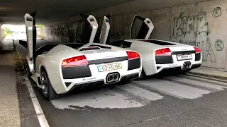 2x Lamborghini Murcielago LP640 V12 with Straight Pipes Fi Exhaust