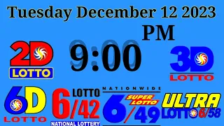 Pcso Lotto Result Today 9pm December 12 2023 | Lotto Result Today (Complete Details)