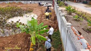 Incredible New Project Starting With Bulldozer Push Spreading Dirt In Village & Dump Truck Unloading