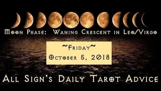 10/05/18 Daily Tarot Advice ~ All Signs, Time-stamped