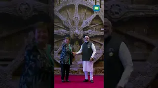 PM Modi greets MD of IMF Kristalina Georgieva at G20 Summit #g20 #imf #g20summit #pmmodi #short